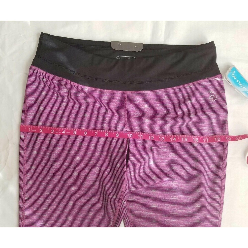 Be Inspired Pink/Black Athletic Performance Quick Dry Tight Fit Leggings Large - Picture 10 of 15